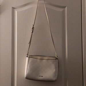 Nine West White and Tan Crossbody Bag